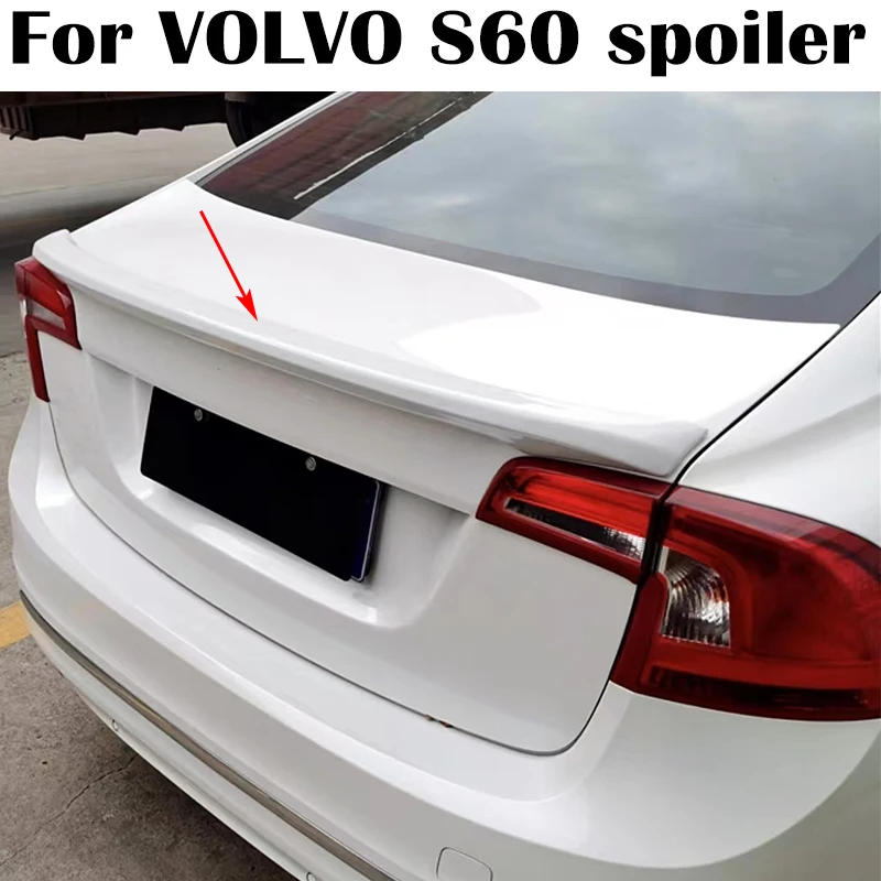 

For Volvo S60 S60L Rear Spoiler 2011 to 2019 High Quality ABS Plastics Car Rear trunk cover wings spoiler Airfoil Accessories