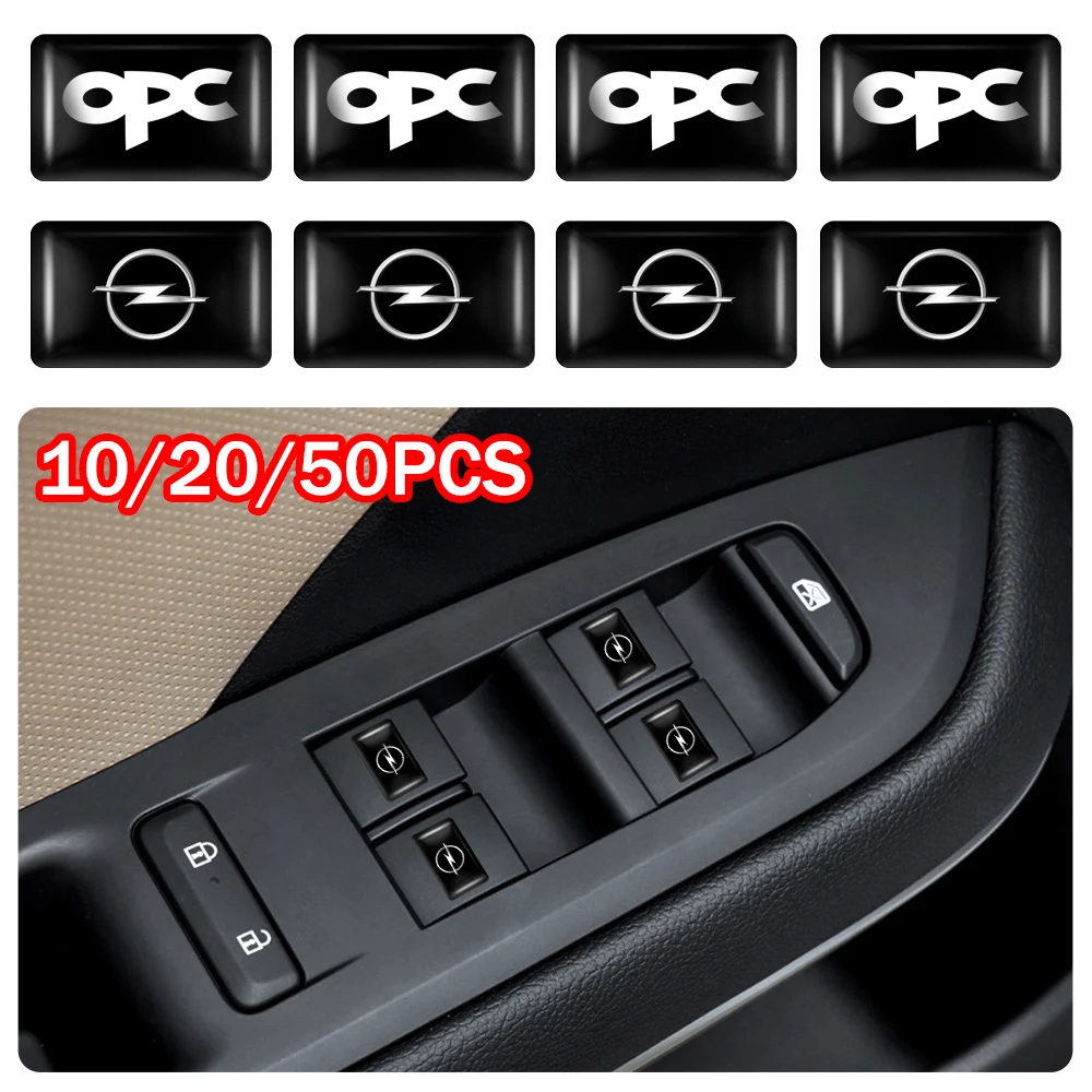 10/20/50PCS 3D Epoxy Badge Car Steering Wheel Dashboard Sticker For Opel OPC Astra H G J Corsa Mokka Insignia Zafira Vectra C D