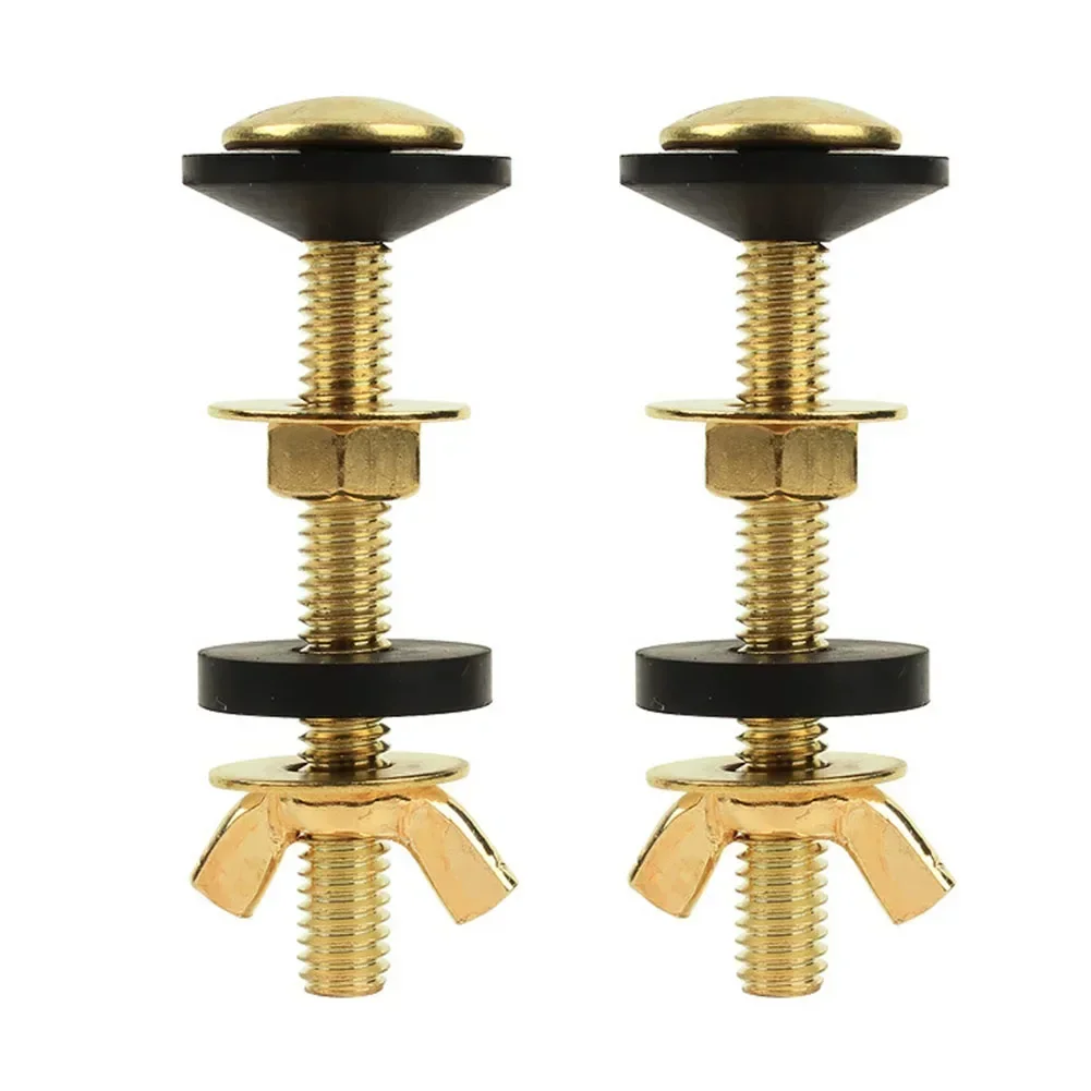 Toilet Screws Bolt Kit 1 Set Easy Installation Gold Heavy Duty Bolt Toilet Bolt Toilet Tank Bolts Toilet Tank To Bowl Bolt Kit