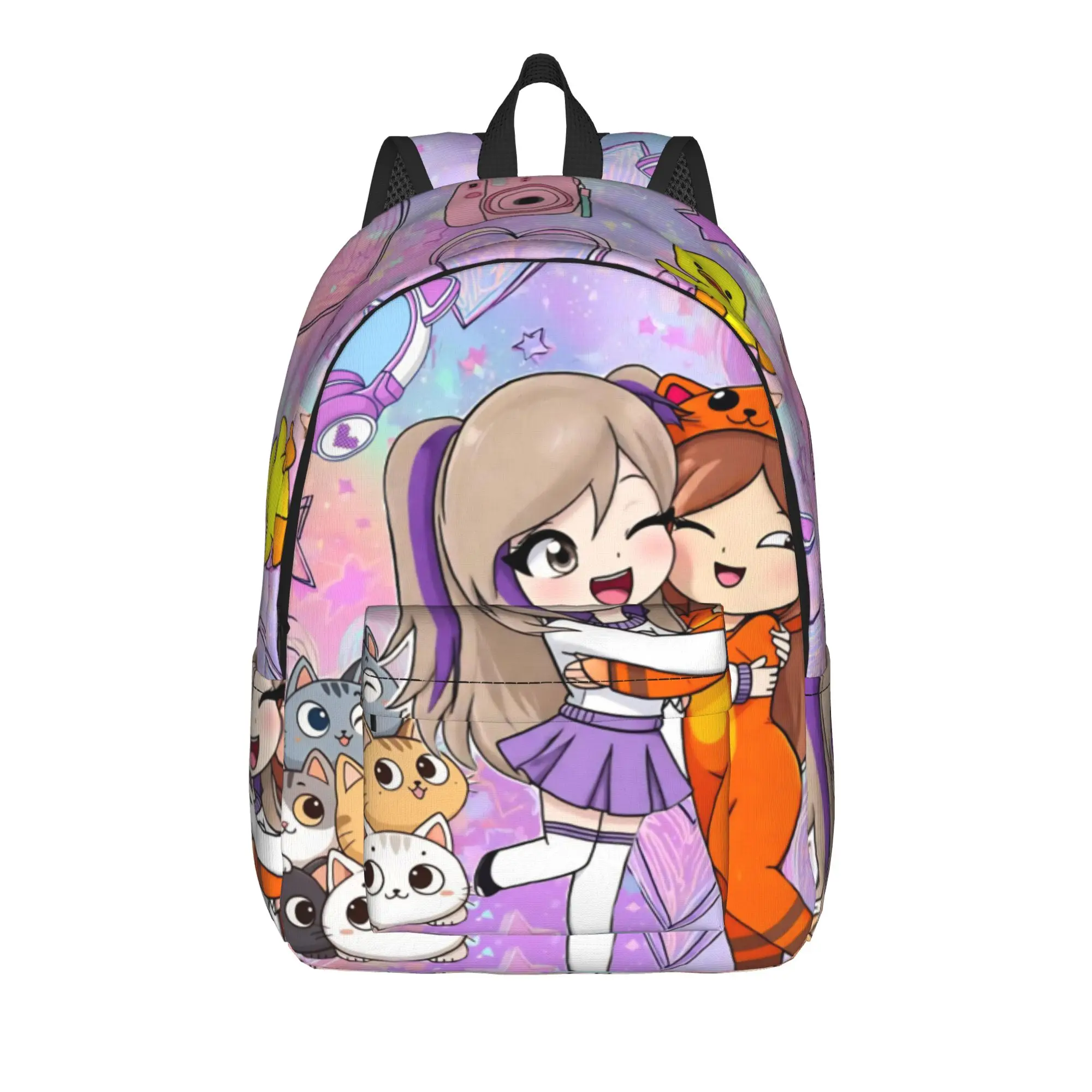 Lyna Vallejos Gamer Backpack for Men Women High School Business Daypack Cute Heart Laptop Computer Canvas Bags Lightweight