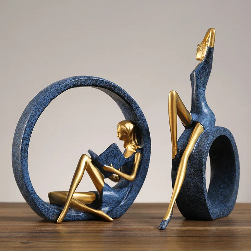 

Literary Bookworm Yoga Goddess Resin Figurine TV Cabinet Decorative Ornament Housewarming Home Decor Decoration Crafts