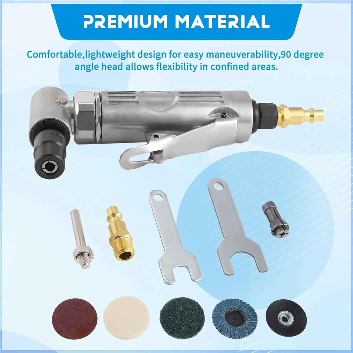 #16J 1/4 inch Air Angle Die Grinder 90 Degree Pneumatic Grinding Machine,90 Degree Pneumatic,(Aluminum alloy)