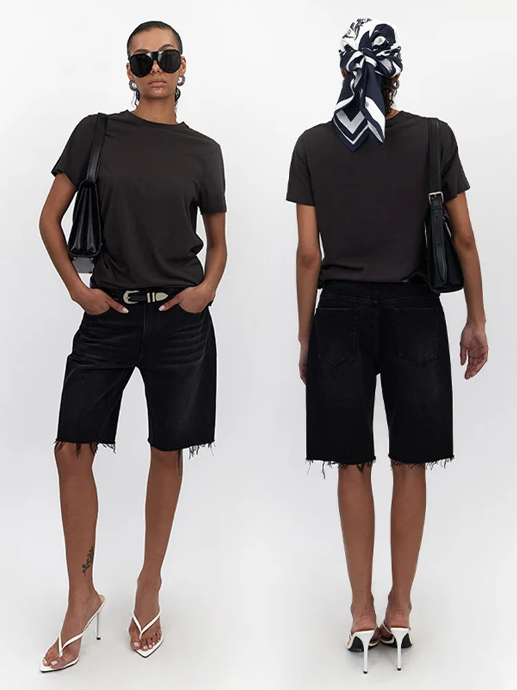 

Классические летние джинсы от [Бренд] для мероприятий, прямые, длиной до колена, на молнии, чистый хлопок...