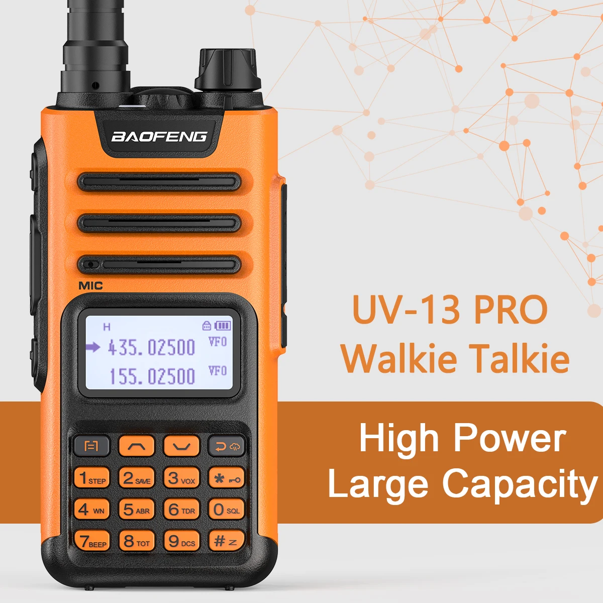 BaoFeng UV-13 PRO V2 10W Dual Band Walkie Talkie ประเภท-C 16KM ยาว UV13 pro เครื่องรับส่งสัญญาณวิทยุสองทาง