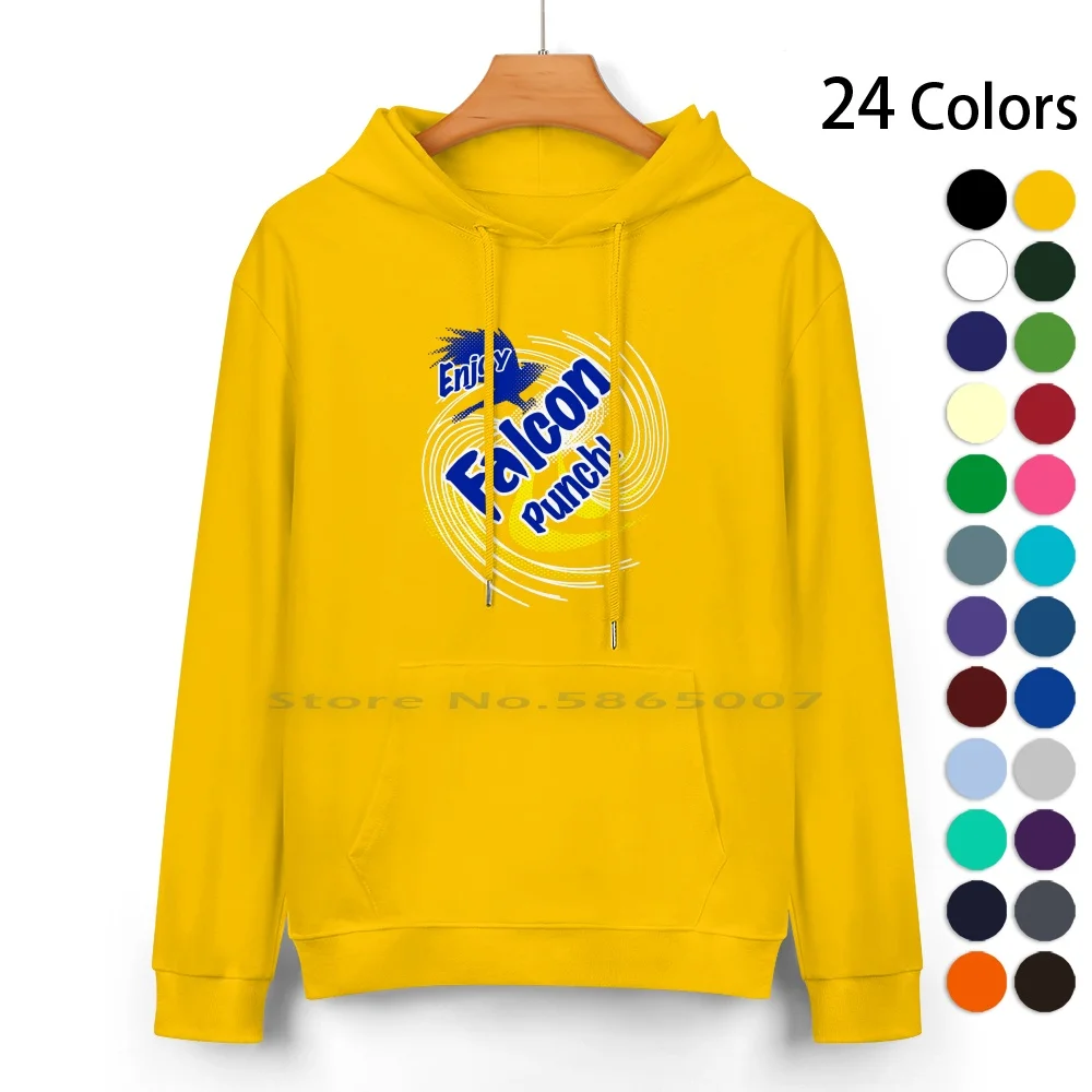 Falcon Punch! Pure Cotton Hoodie Sweater 24 Colors Falcon Punch Captain Falcon F Zero Smash Bros Video Game Nerd Funny Soda