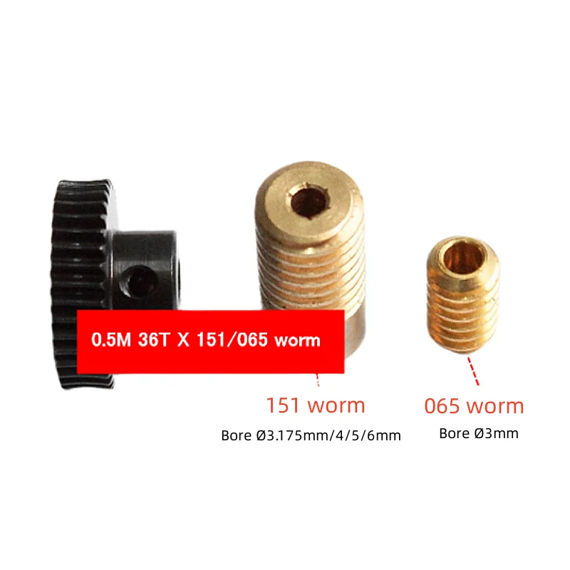 

062 0.5M 40T 6MM bore diameter Steel Turbine Worm Gear with copper 065 worm bore 3mm / 151 3.175mm 4 5 6 6.35mm worm