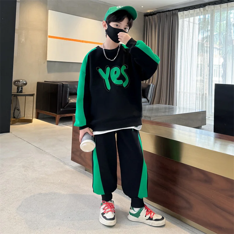 

Boys Sweatshirts +Pants Kids Suits Cotton 2PCS/Set 2024 Christmas Spring Autumn Cotton Sport Teenagers Children Clothing