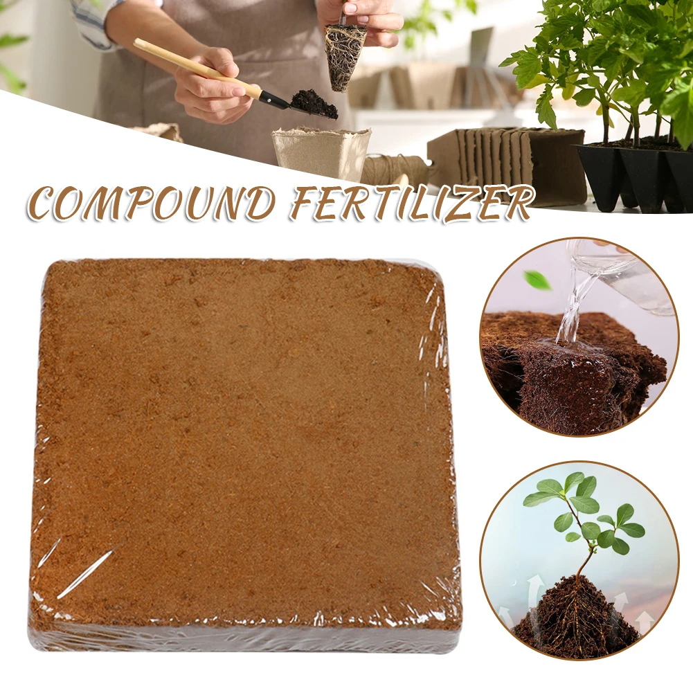 Universal Plant Organic-Fiber Block Water-swellable Compressed Coconuts Bran Seedling Block For Flower Pot