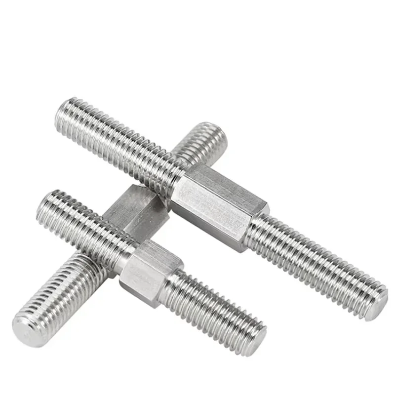 304 Stainless Steel Hexagon Head Screws And Bolts With Double Head Left And Right Screws M3 M4 M5 M6 M8 M10-M16
