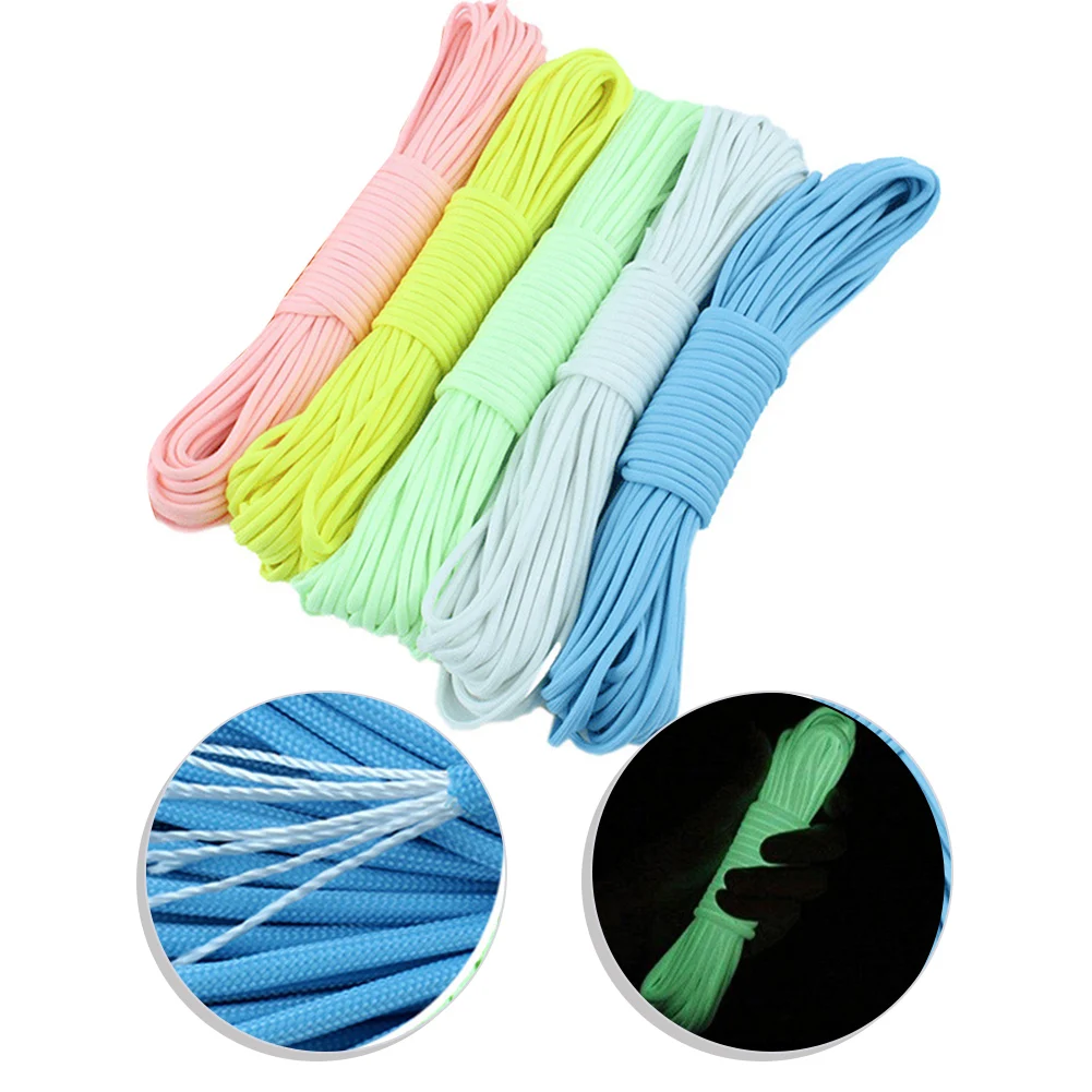 20M 9 Core Camping Luminous Wind Rope 4mm Windproof Outdoor Tent Wear Resistant Nylon Clothes Drying Rope Survival Rope