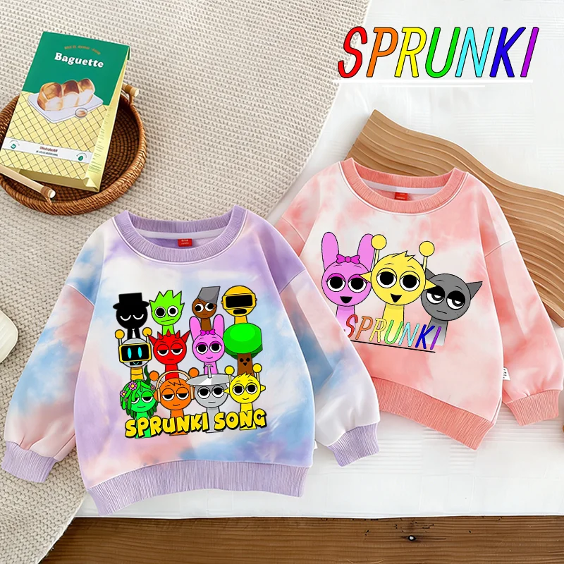 

Свитшот Sprunkis, футболка с длинными рукавами, нижняя рубашка, одежда с круглым вырезом, одежда для девочек и мальчиков, пуловер с круглым вырезом, подарки на день рождения