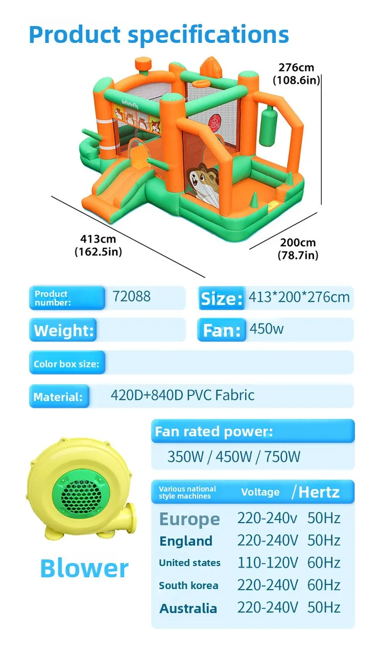 Casa gonfiabile da rimbalzo Doctor Dolphin con palla da fossa, povero castello da salto infaltabile con ventilatore, giocattoli regalo di compleanno per bambini