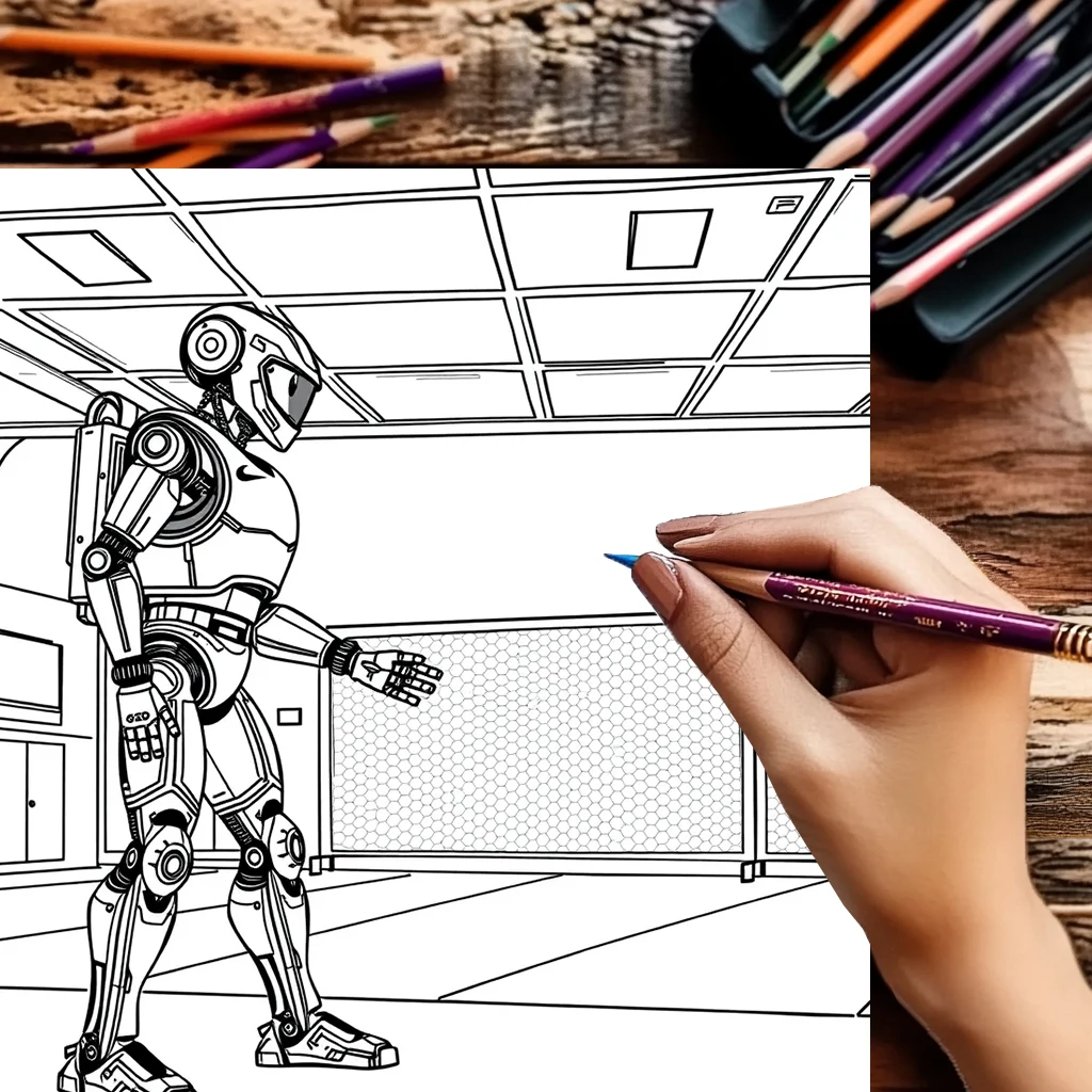 大人のためのロボット塗り絵 |   28ページの塗り絵、クリスマスや感謝祭のための画材