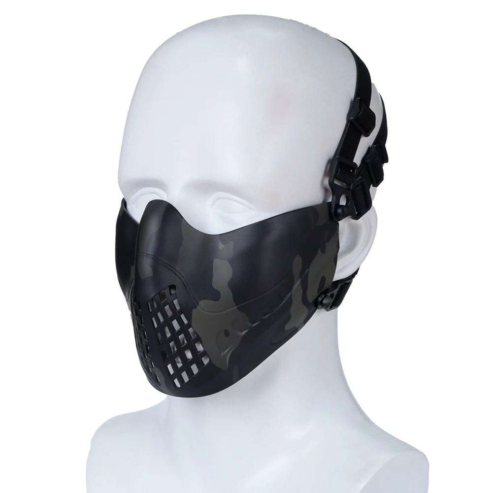 Taktische Schutz Mesh Masken Für Airsoft Jagd Schießen Halbe Gesicht Militär Maske Kostüm Party Prop CS Helm Zubehör