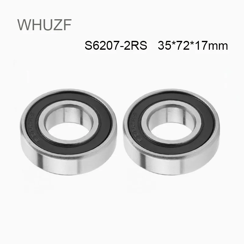 

WHUZF 2PCS S6207-2RS Bearing 35*72*17 mm ABEC-3 440C Stainless Steel S 6207RS Ball Bearings S6207 Stainless Steel Ball Bearing