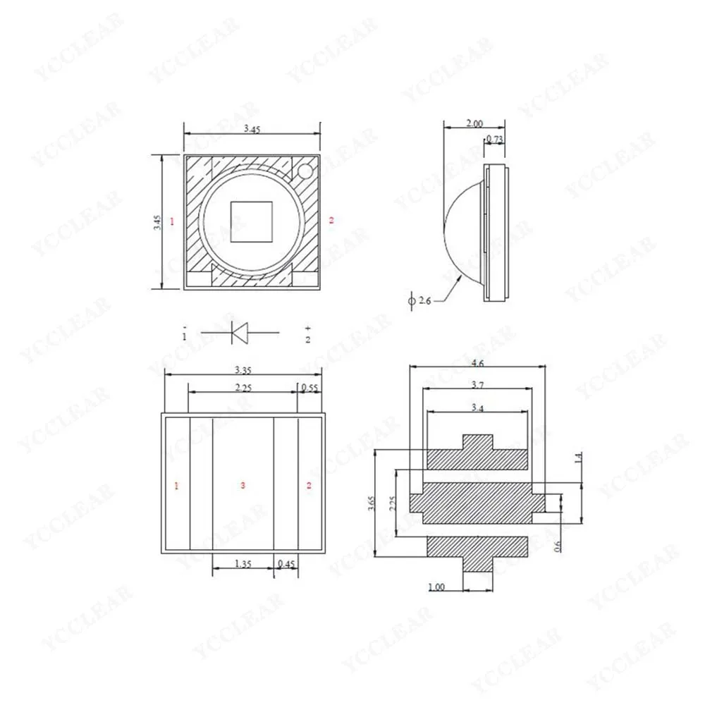 10 stks 1 W 3 W high power XPE lamp kralen warm en natuurlijk koel wit blauw groen geel diep rood 660nm SMD3535 chip geschikt voor DIY zaklamp