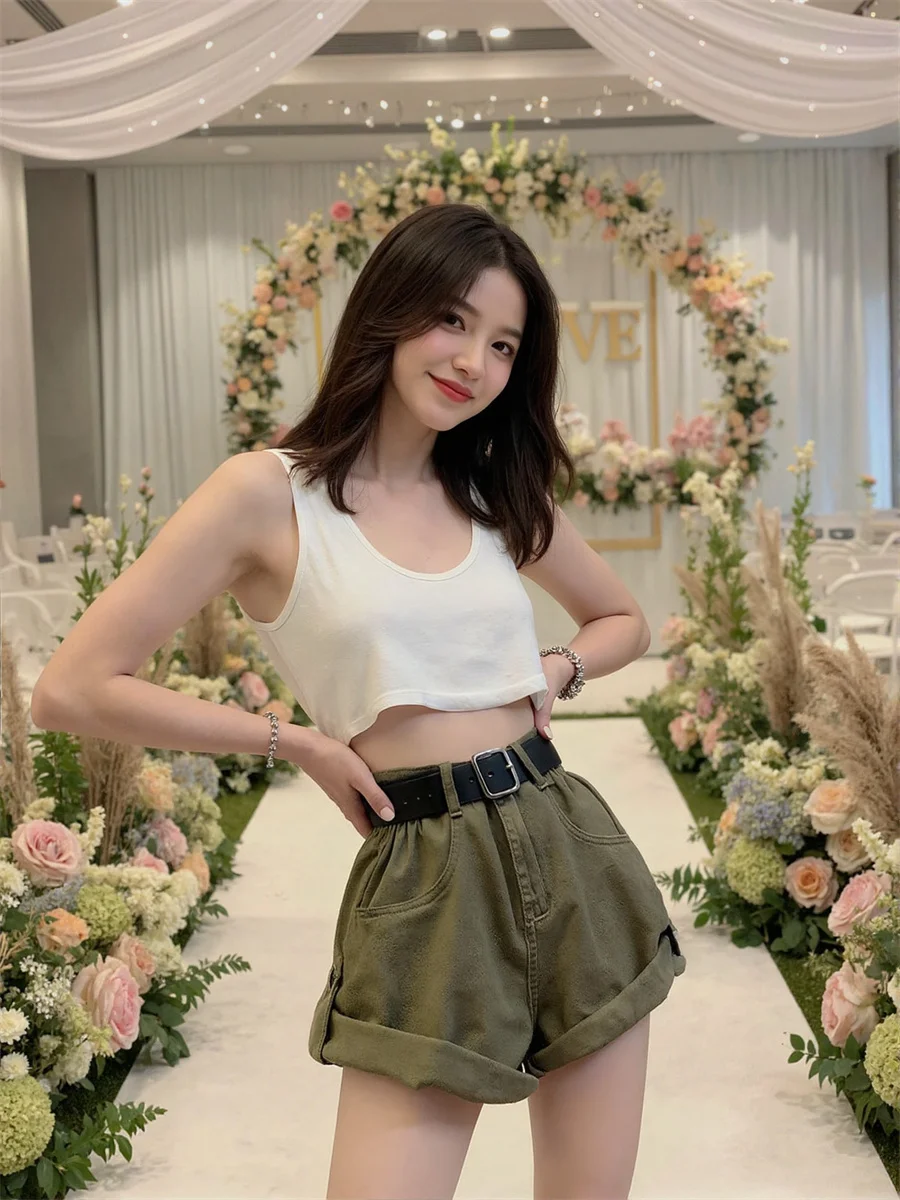 

Джинсовые свободные шорты с высокой талией и закрученными краями для девочек, элегантная женская одежда, весенняя мешковатая одежда для бойфренда, скейтбординга, городского молодежи BF