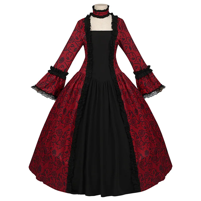 New Design Mediaeval Court Dress Exploded Victorian Goth Dress Super Plus Large Size Evening Party Dresses