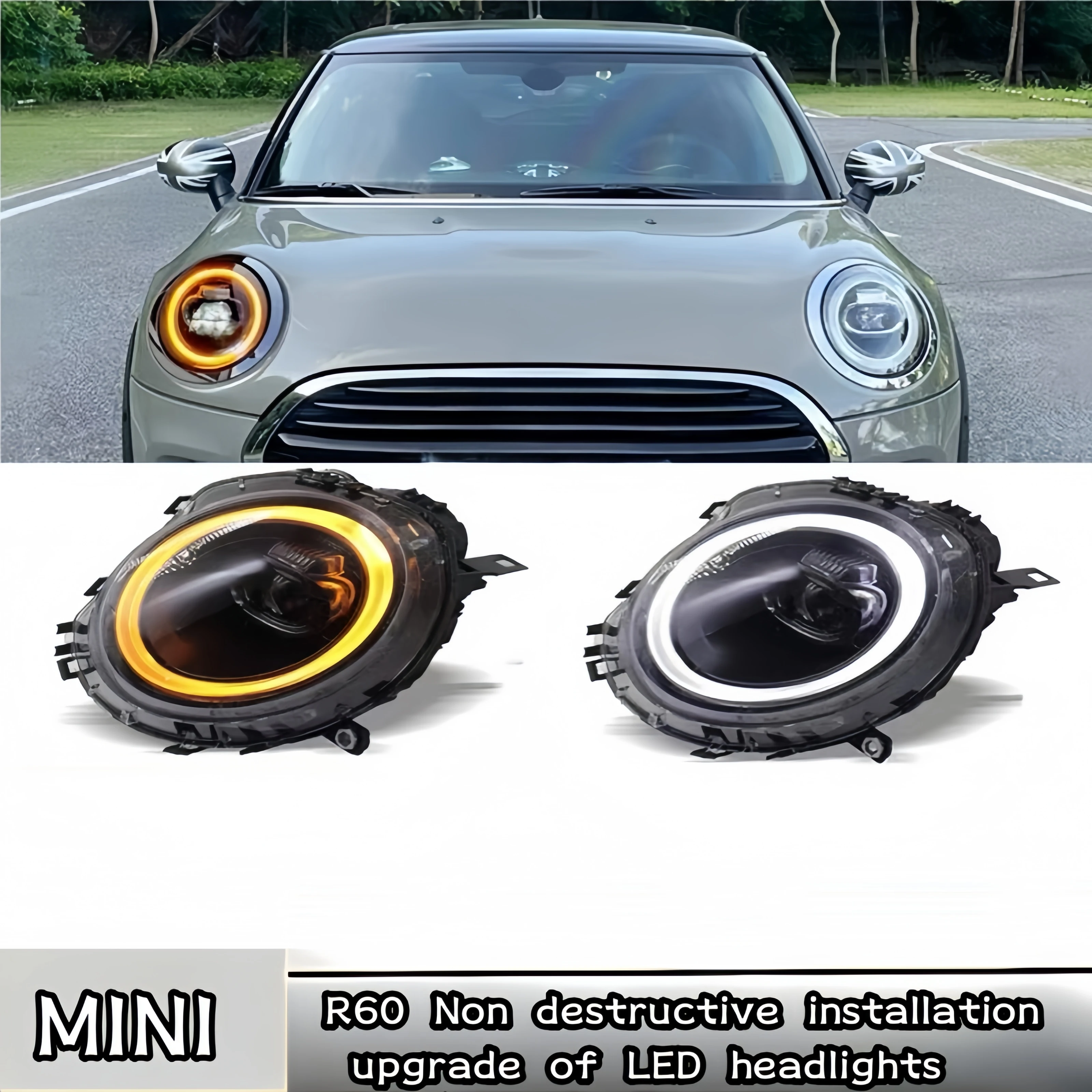 Suitable for BMW MINI R60 modified LED headlight assembly, mini Countryman rural daytime running lights