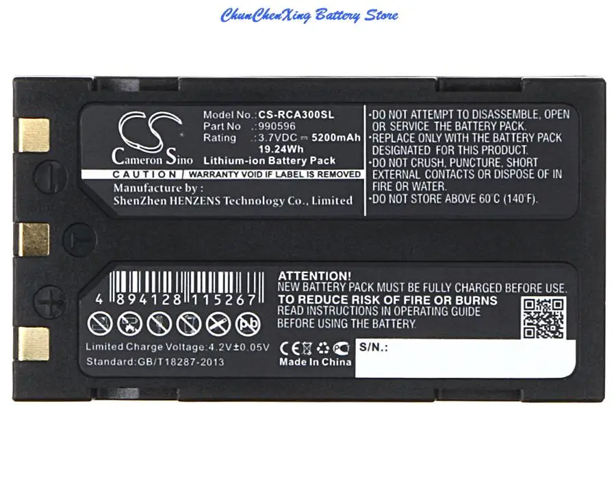 5200mAh Battery for RIDGID 37888, 40798, CA-100, CA-300, Micro CA25, Micro CA-300 Inspection Camera, CA-100