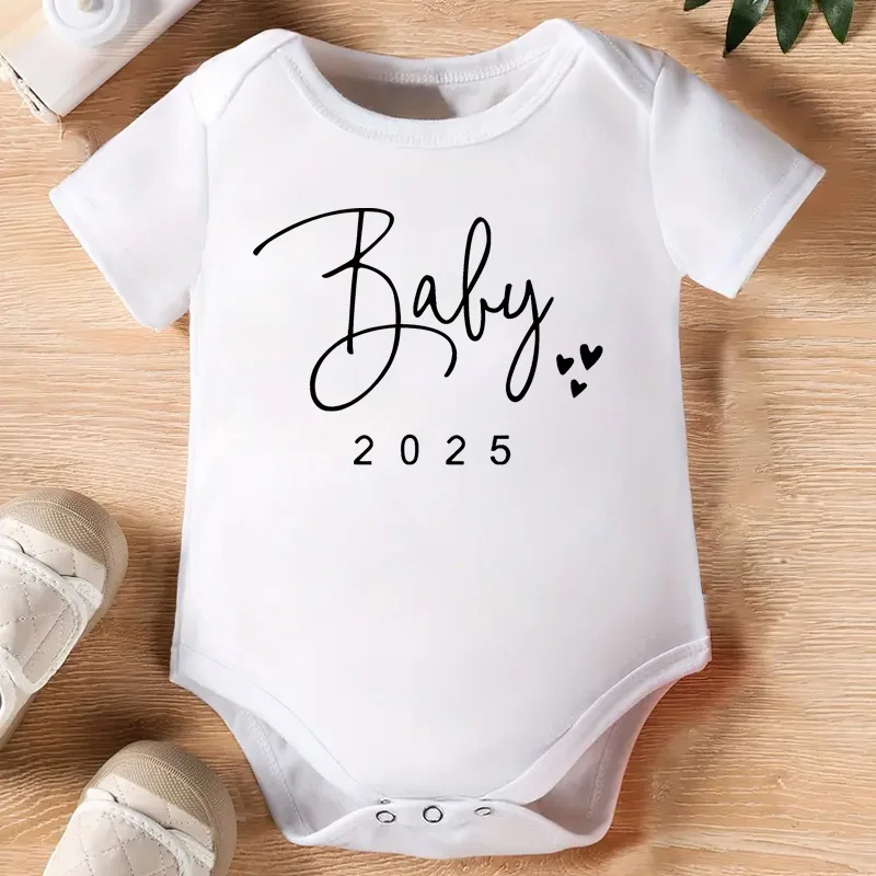 Baby Announcement Coming Soon 2025 Newborn Baby Romper Casual Boys Girls Bodysuit Body Pregnancy Reveal Clothes Infant Jumpsuit