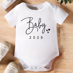 Baby Announcement Coming Soon 2025 Newborn Baby Romper Casual Boys Girls Bodysuit Body Pregnancy Reveal Clothes Infant Jumpsuit