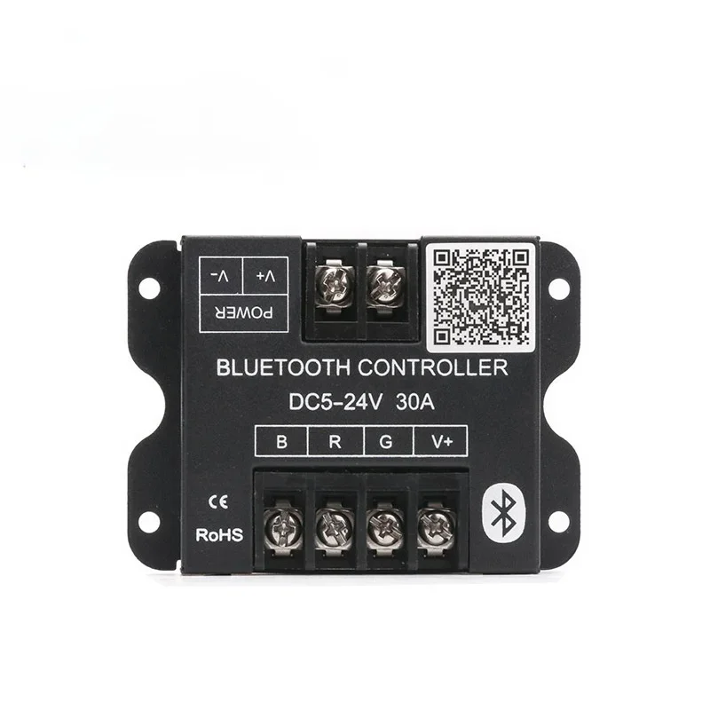 Mobile Phone Android Ios App Bluetooth RGB Controller 30A 12V for Led Light Strip, Wireless Color Changing RGB Smart Controller