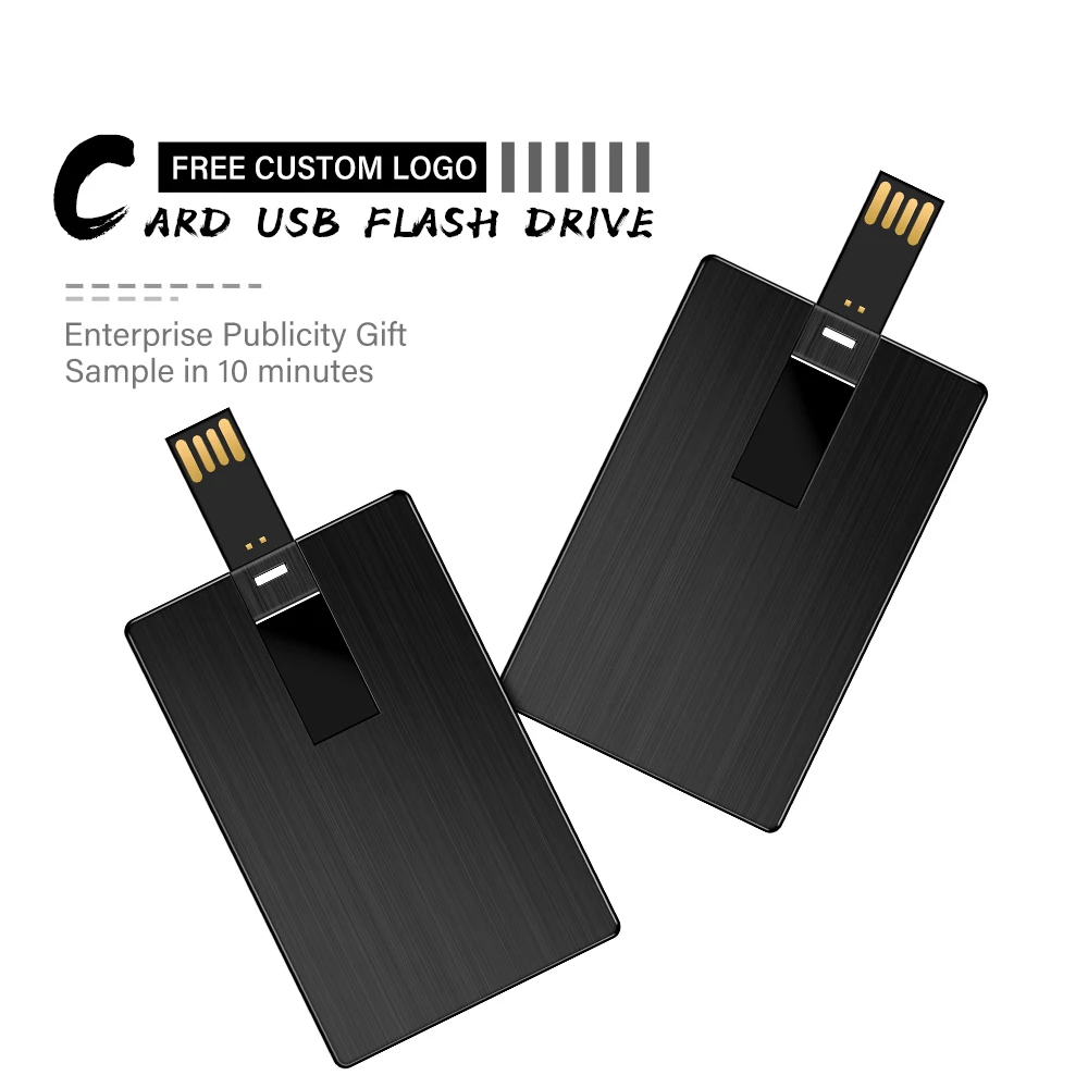 Bank card model USB 2.0 Flash Drives High-speed Pen Drive Memory Stick Laser Engraving 128GB/64GB/32GB/16GB/4GB U Disk Gift