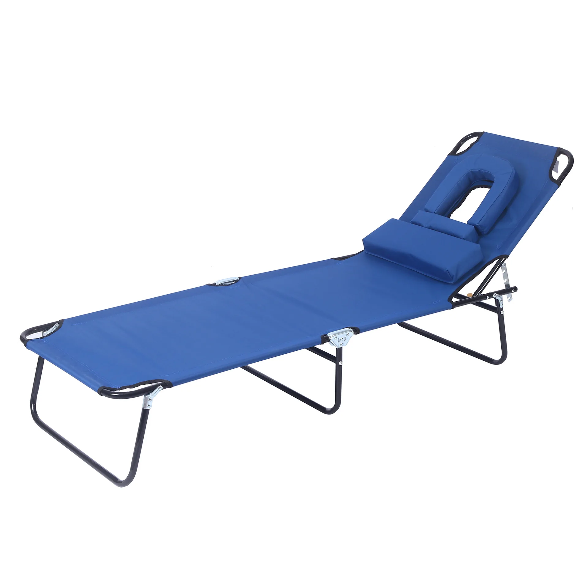 Outdoor Triple Fold Massage Bed Balcony Leisure Outdoor Courtyard Lounge Chair Villa Swimming Pool Bed Folding Beach Bed