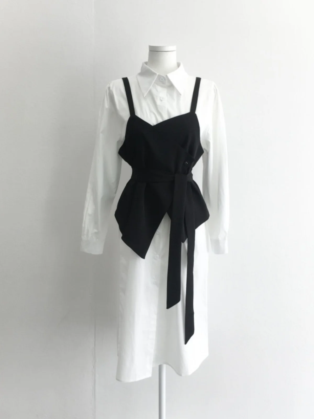 

Spring Faion Chic Women's Loose White irt Dr + ter Dr 2025 ular Two-Piece Set Long Sve round Ne Overhead