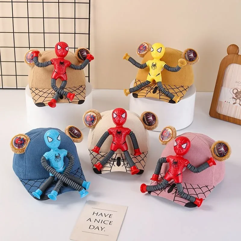 Spider Man Cartoon Persoonlijkheid Leuke pop Baseballpet Herfst- en wintermode Veelzijdige corduroy kinderpet