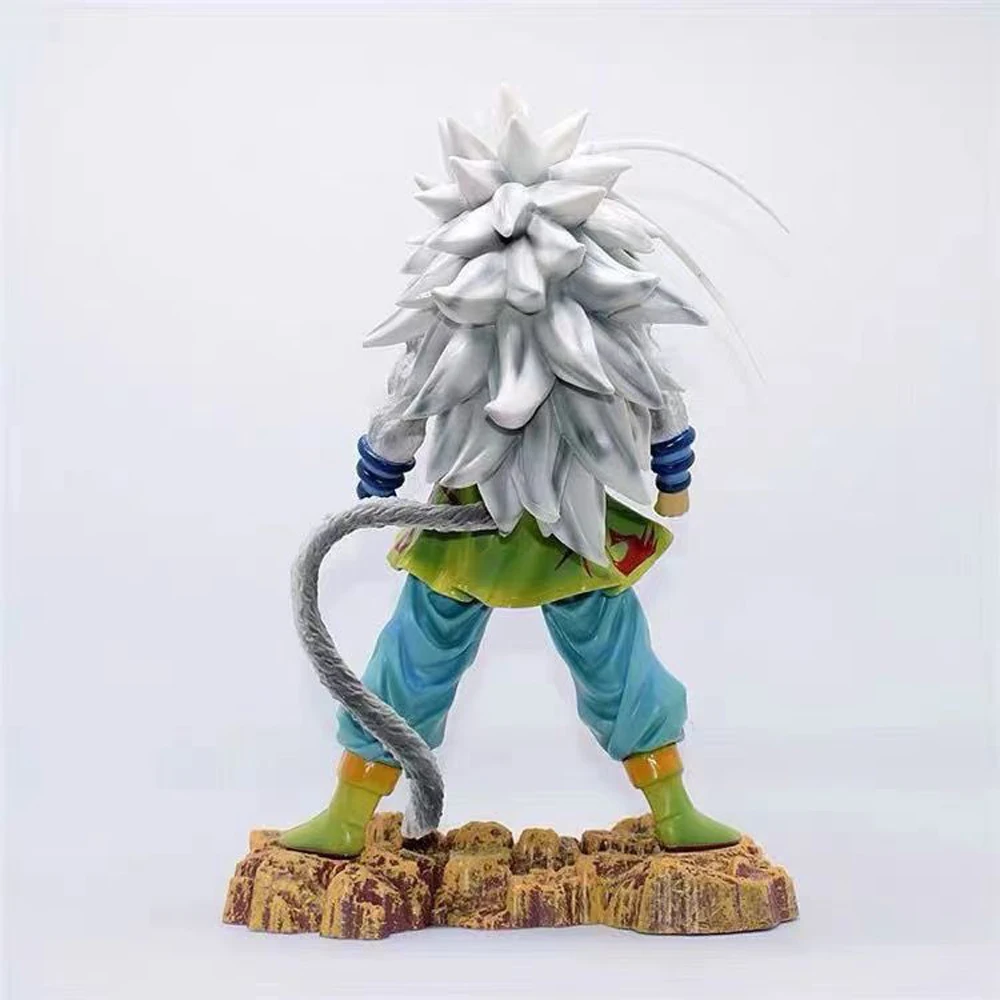 NEW 25cm Son Goku Dragon Ball Super Saiyan Super Five White Hair Wukong Latest Form Handheld Box Model Ornament Doll