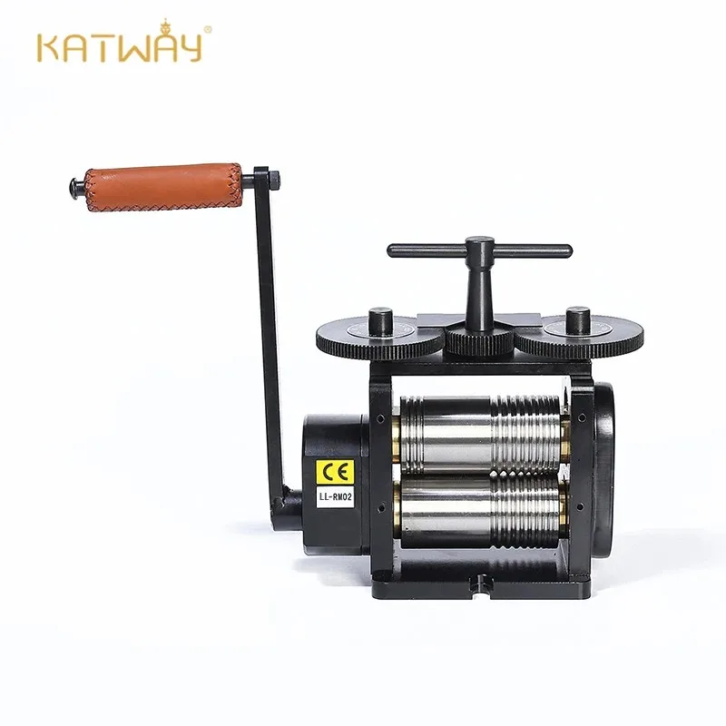 KATWAY Flat & Wire Combination Rolling Mill Gear Ratio 4:1 Jewelry Professional 130MM Manual Rolling Mill LL-RM02A