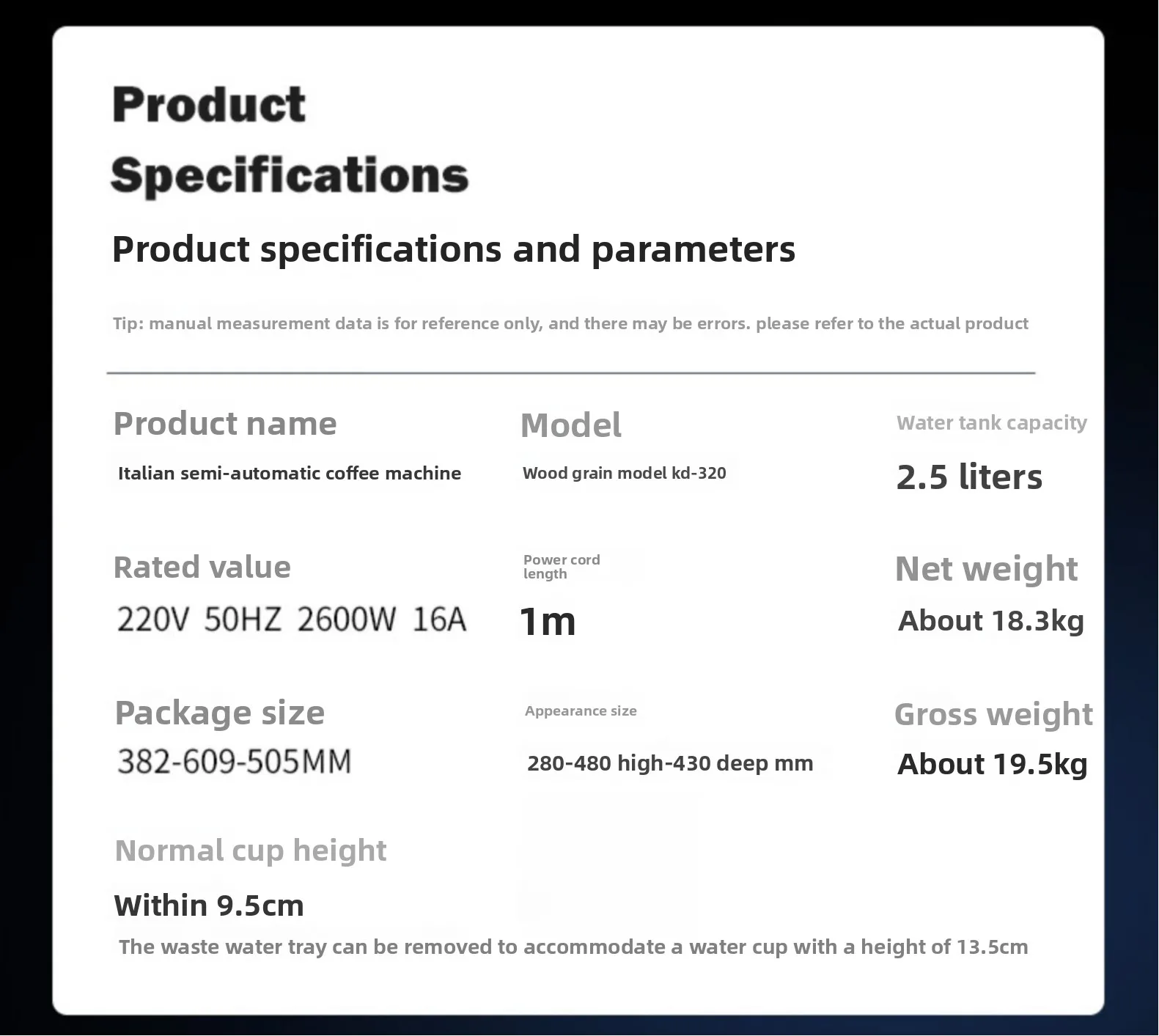 KD-320 Machine à café manuelle maison commerciale professionnelle expresso entièrement semi-automatique vapeur