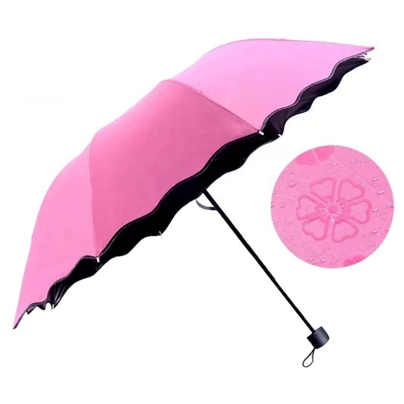 Creative Umbrella Water Flowering Umbrella 3 Folding Sun Rain Umbrella Windproof Manual Umbrella for Women Outdoor Drop Shipping