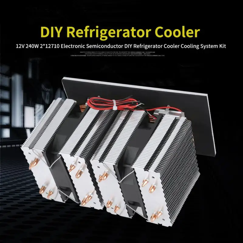 240W 2X12710 Electronic Semiconductor Refrigeration 12V Diy Refrigerator Cooler Cooling System Kit Diy Refrigerator Cooler