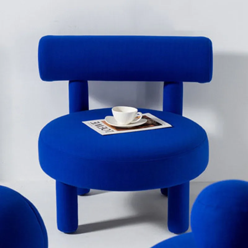 Banqueta curta simples e personalizada para sofá de lazer, Nordic Dining Chubby Dressing, Klein Blue