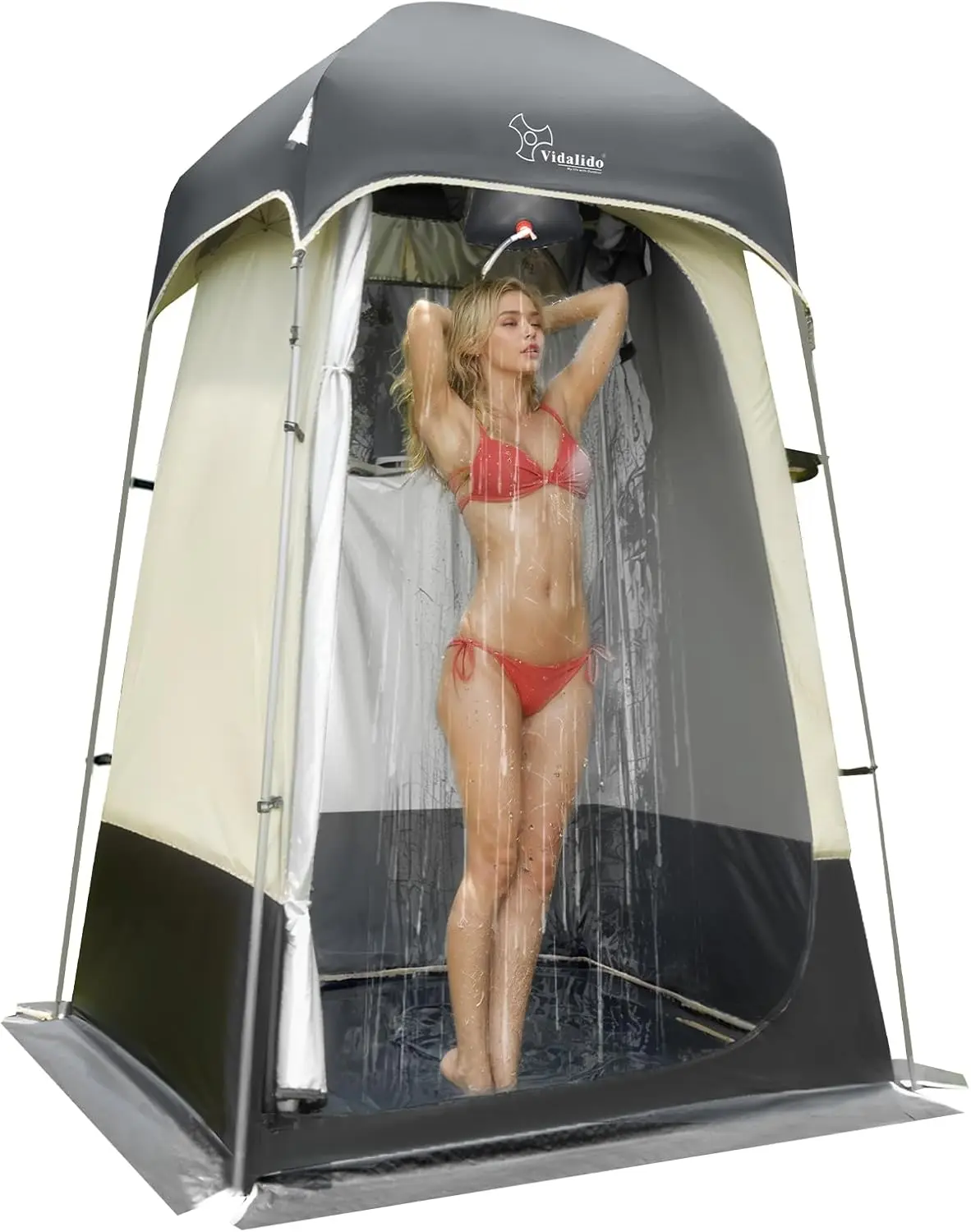 

Portable Outdoor Shower Tent Changing Room Privacy Camping Shelter with Mesh Window