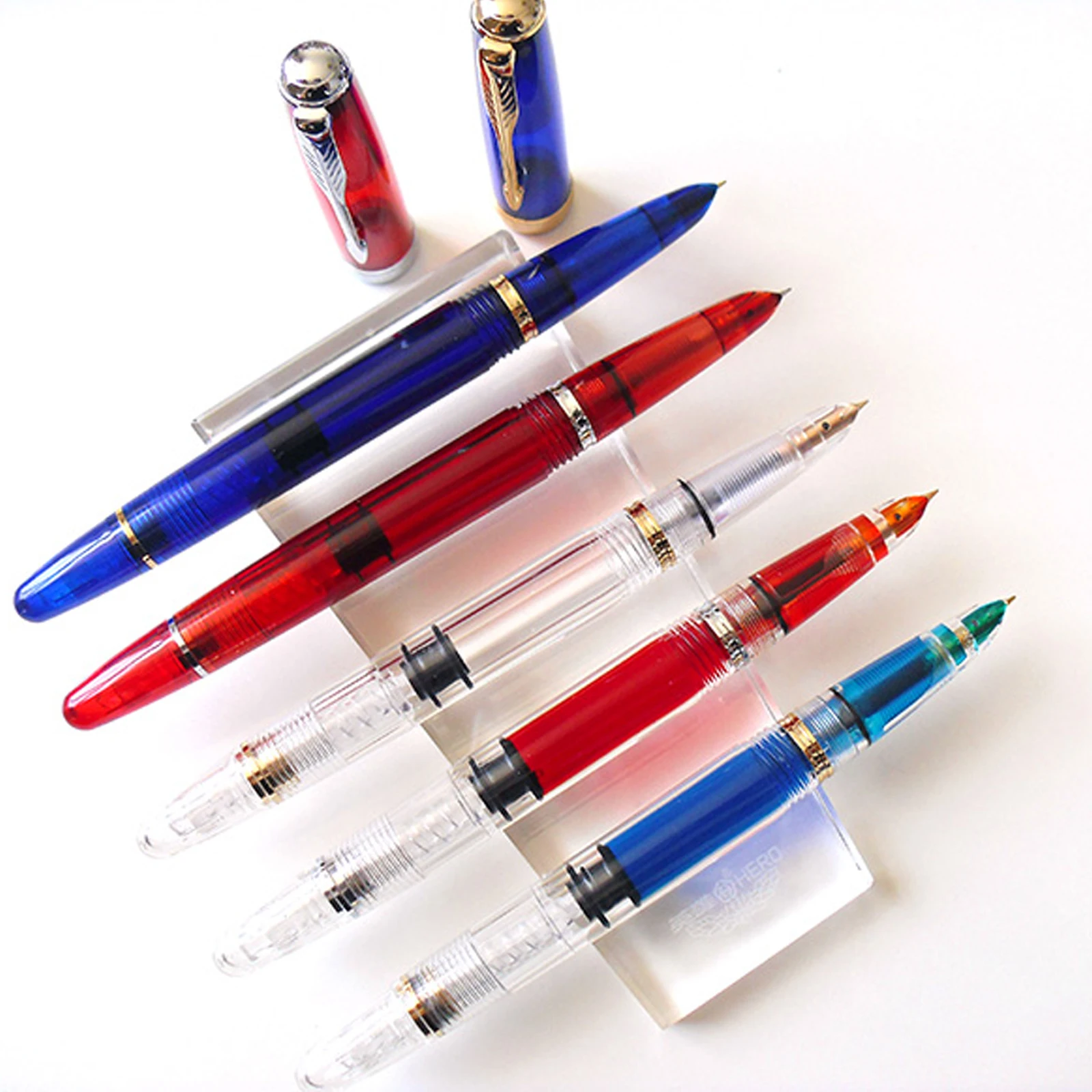 

New Yongsheng 618 fountain pen student pen piston ink transparent office stationery school supplies writing pens