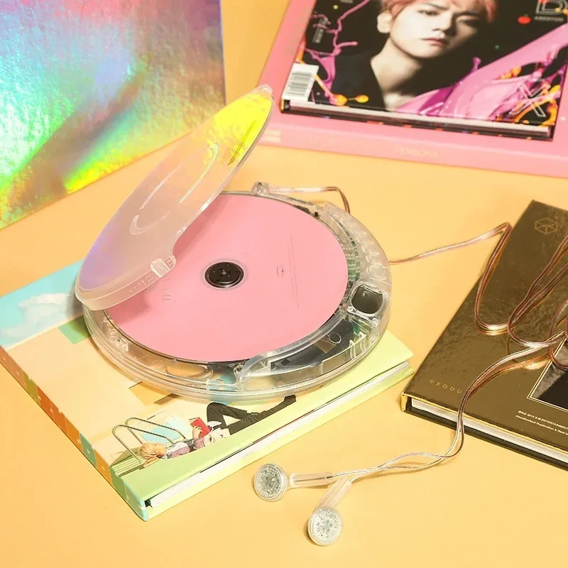 Fully Transparent CD Player Walkman Player Portable New with Earphones Usb Cable