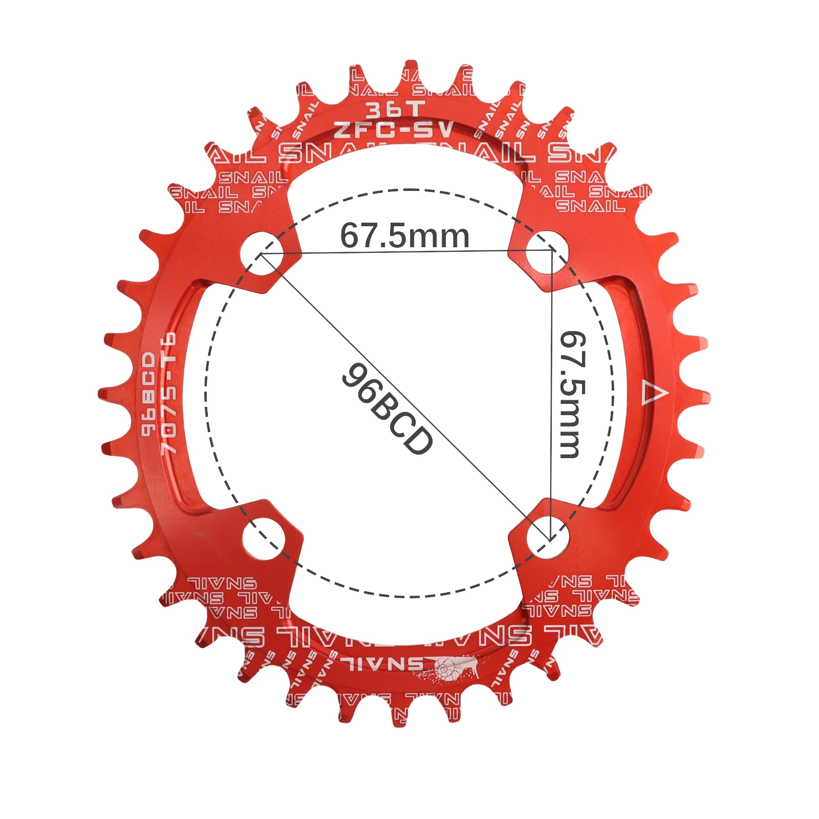 SNAIL 96BCD Oval Chainring for Shimano Alivio M4050 M4000 M3000 M2000 Narrow-Wide 32–36T