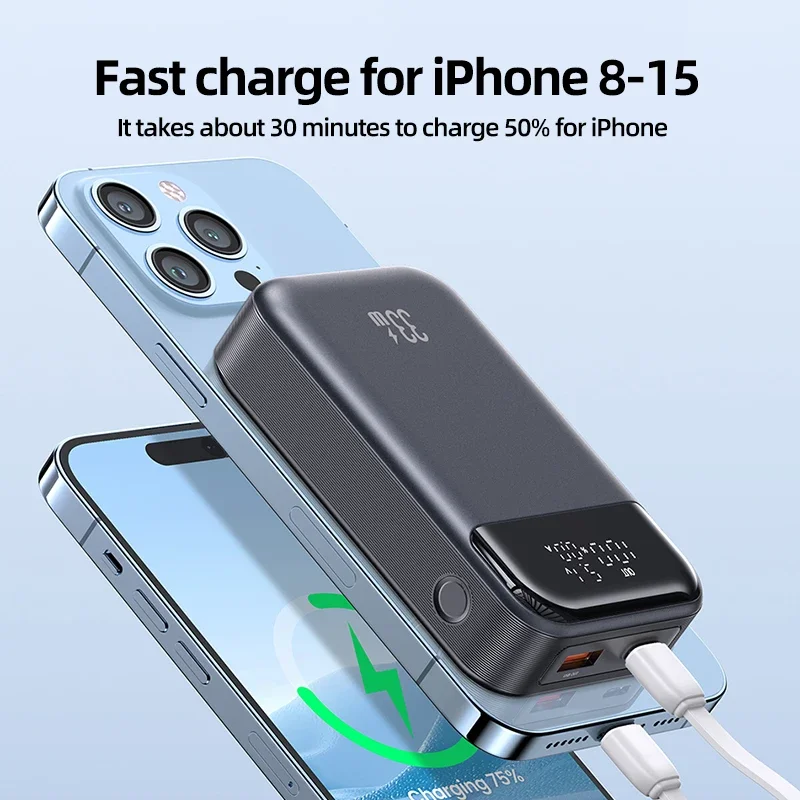 New Mini Power Bank 10000mAh 33W PD Fast Charging Powerbank Portable External Battery Phone Charger for iPhone Xiaomi Samsung