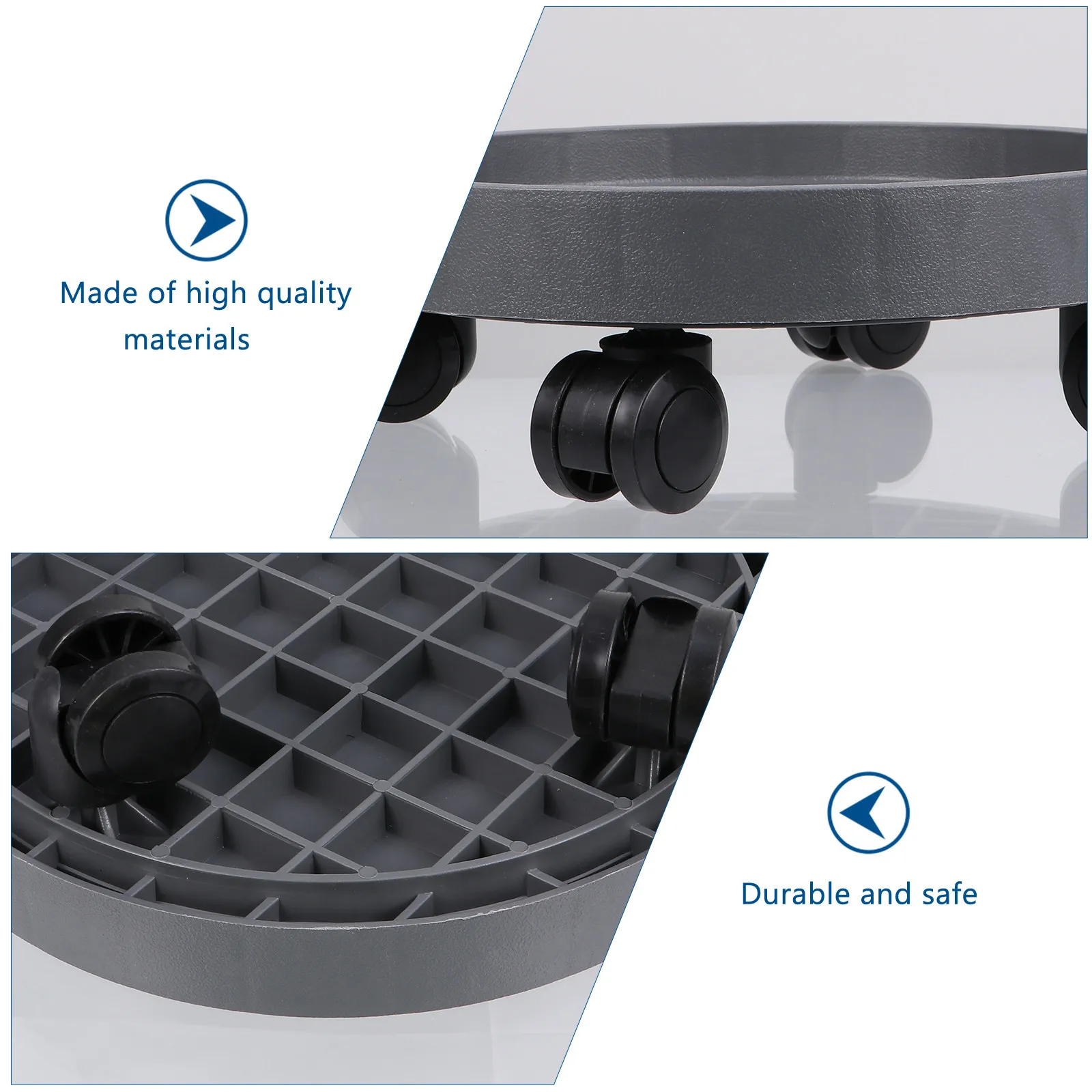 

Heavy Duty Flower Pot Tray Stable Resin Rolling Plant Stand Useful Flower Pot Trolley for Indoor Outdoor Garden Balcony Patio