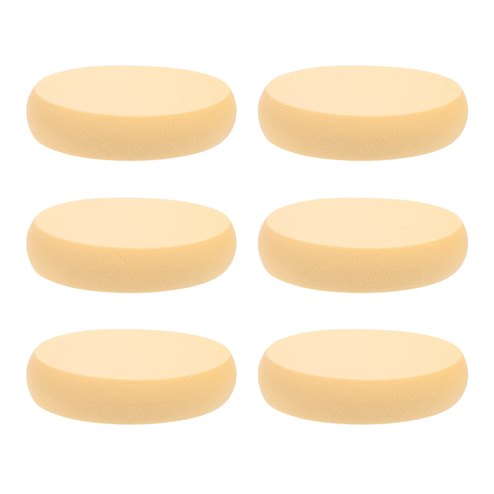 6 Stück ovale Make-up-Schwämme, doppelt verwendbar, Gesichtspuderquaste, geschmeidig, leicht, für eine glatte Anwendung, ovale Puderquaste