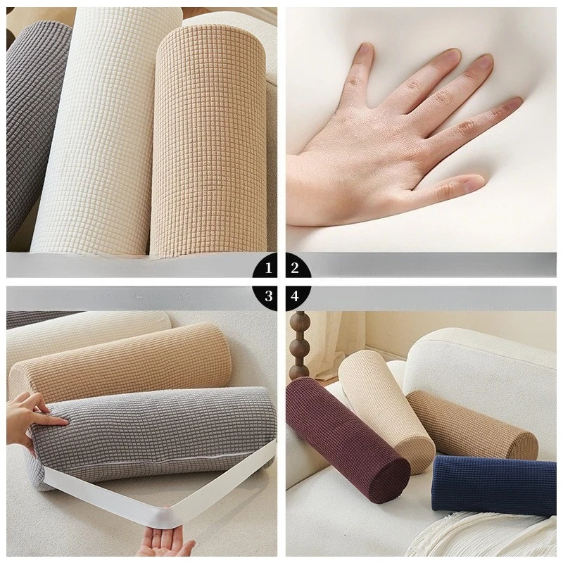 1pcs 48x16cm Cylindrical Pillow Waist Support Neck Bolster Pillow Portable Washable Cushion for Home Office Relieve Fatigue