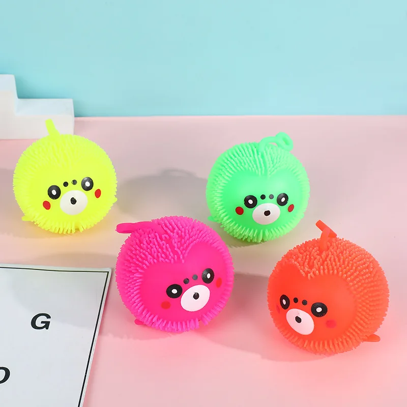 Squishy Flash Novelty Kawaii Seal Squeeze Ball Pinch Funny Glow Marine Animal Furry Ball Sensory Fidget Kids Decompression Toy