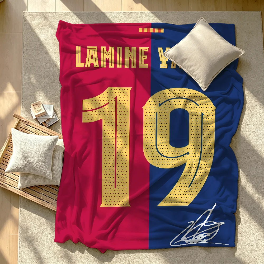 Football Star L-lamine Y-yamal Blanket Soft Warm And Thick Perfect For Bedroom Living Room Bed Sofa Camping Picnic Office Gift
