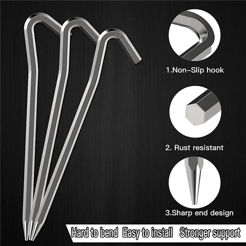 

Tent Pegs 48 PCS 18Cm Metal Heavy Duty Tent Hooks Aluminum Alloy Rust Free Camping Tent Ground Pegs