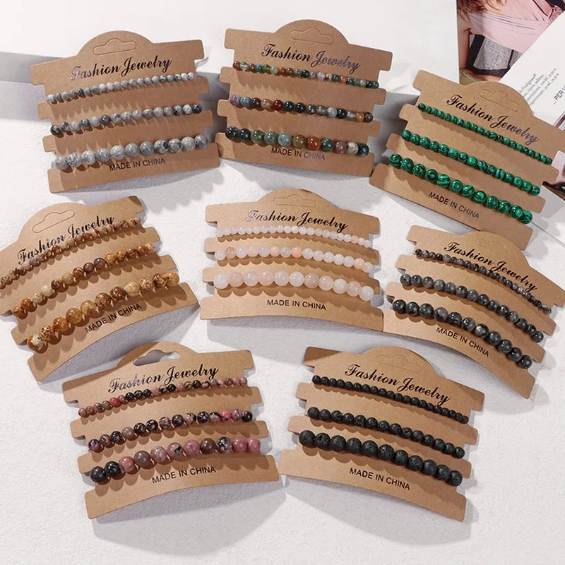 4mm 6mm 8mm Man-Made Pink Zebra Stone Beaded Bracelet for Women Elastic Stretch Handmade Fashion Jewelry Gift