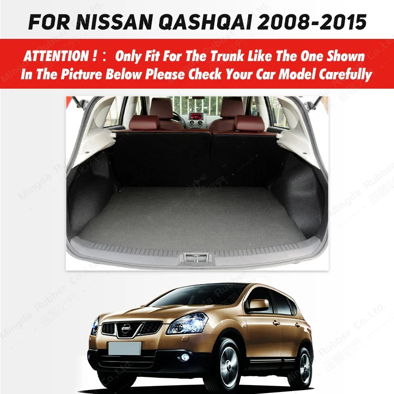 Auto Full Coverage Trunk Mat For Nissan Qashqai 2008-2015 14 13 12 11 10 09 08 Car Boot Cover Pad Interior Protector Accessories